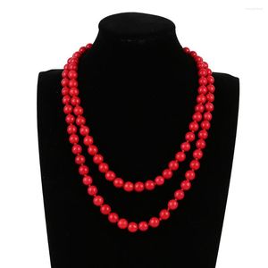 Girocollo bohémien maglione lungo colletto a catena da donna perline in pietra naturale collana dichiarazione bavaglino gioielli etnici vintage regali per feste