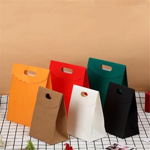 Embrulhe de presente no estilo japonês flip tampa kraft paper sacar