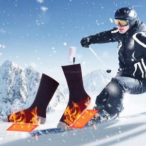 Men's Socks 2200/4000mAh Winter Heated Men Women Thermal Heating Foot Warmer Electric Stockings With 3 Levels Temperature