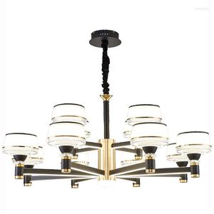 Pendant Lamps Modern Led Chandelier For Living Room Foyer Bedroom Ceiling Mount Indoor Lighting Black Fixtures