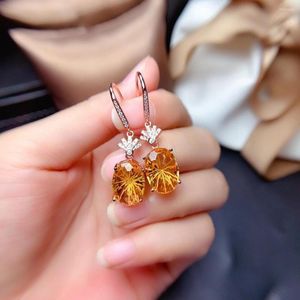 Stud Earrings Elegant Birthday Gift Super Quality Citrine Earring Natural And Real 925 Sterling Silver