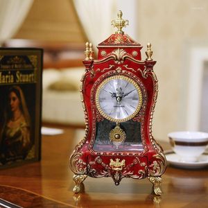 Tischuhren Uhr im europäischen Stil/Haushaltsuhr Turmuhr/Puppenkreisuhr/Wohnzimmerdekoration Musik
