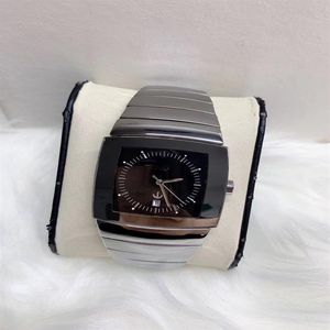 Керамические квадратные классические часы для мужчин мужские часы Япония Кварц Движение Авто Дата 255L
