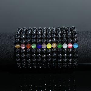 Strand Black Hematite Opal Breaded Bracelet's Eye Moldio