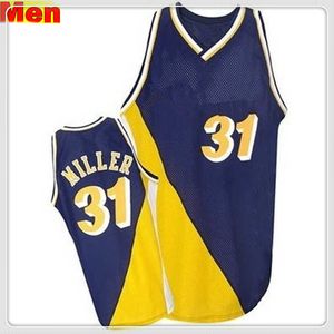 Reggie 31 Miller Jersey Russell 4 Westbrook Red Blue White Black Grey M L XL XXL Brodery