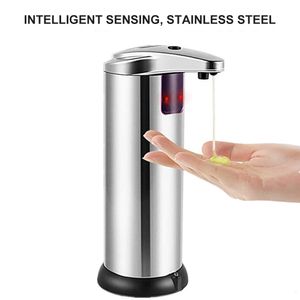 Płynna dozownik mydła S Stal nierdzewna Automatyczny inteligentny czujnik 250 ml ręcznie pranie domowe kuchnia łazienka 221103