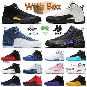 2023 Big Size US 13 Jumpman 12 Scarpe da basket Nero Taxi Trainers University Gold Dark Concord Indigo 12s Sneakers Uomo Donna Sport PlayoffsJORDON JORDAB