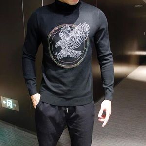 Men's Sweaters Autumn And Winter Men's European American Rhinestones Knitted Pullover Sweater Personality Fashion Casual Brand