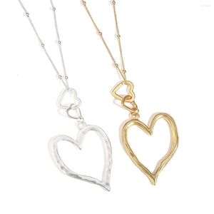 Pendant Necklaces Amorcome Simple Irregular Triple Hearts Necklace Collar Adjustable Link Chain Valentine's Day Mothers Gifts