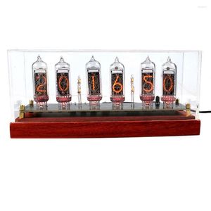 Настольные часы IN14 светящиеся трубки часы в 14 DIY DIY SOLID WOOD RETRO CREATION DASH Desktop Descoration Friend Friend с инфракрасным пультом дистанционного управления