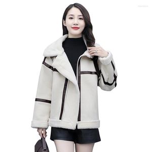 Kadınlar Kürk Kadın Kuzu Yünü Dış Giyim Kış Parker Ceket Kadın Moda Gevşek Kalın Sıcak Palto Ceketleri Kadın 2022