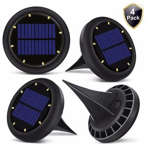 LEDs solar subterrâneo de pavimentação luz enterrada lâmpadas led jardim grama sensor de movimento ao ar livre 4 pacote