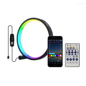 Bordslampor rgb ring skrivbord lampa smart app kontroll studie bok lampor sovrum dekor atmosf￤r ljus fj￤rrkv￤ll