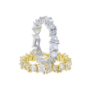 Rozmiar US 6 7 8 Pinting Pierścień Połączony 5a CZ Kamień dla kobiet Lady Real Sterling Sier Rings Wedding Party Biżuteria Hurtowa