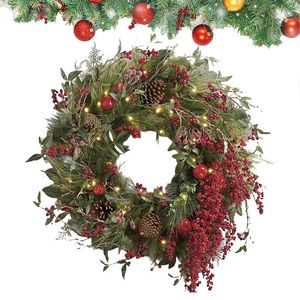 Dekorative Blumen Weihnachten Künstlicher Kranz Haustür Wandbehang Girlande Dekoration Ornamente Startseite Weihnachtsbaum Anhänger Frohes Dekor