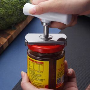 多機能缶切りツールキャップリッドイージーガジェットマニュアルボトル缶ジャーオープナー調整可能なステンレス鋼のふたをボトルツイスト