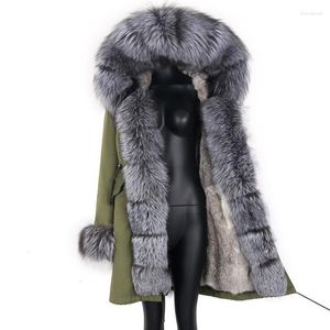 Futro damskie 2022 Faux furr kołnierz ciepłe duże odzież wierzchnia Odłączona kobieta długa parka moda moda zimowa kurtka 4xl