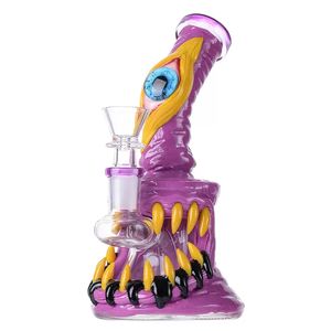 Monster Glass Pipe Thick Beaker Waterdrop Oil Diamond Hookah Pipe with 14mm Leaf Smoking Bowl Honeycomb Percolator Unique Home Smoking Water Pipe