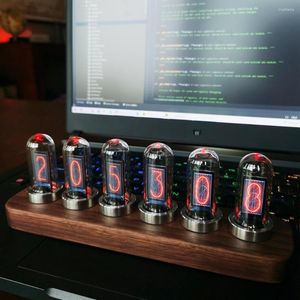 Tischuhren IPS RGB LED Quasi-Nixie Tube Clock Pickup Level Licht Rhythmus Meter Punk Geschenk Ornament