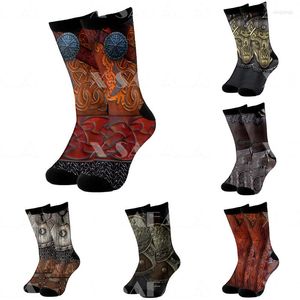 Men's Socks Tattoo Symbol Viking Armor 3D Print Long Cotton Cycling Casual Novelty High Men Women Funny Colorful-1