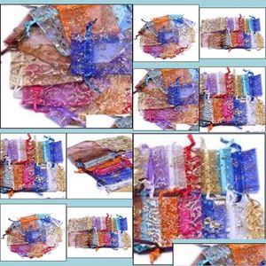 Jewelry Pouches Bags Jewelry Pouches Bags Packaging Display Patterns Luxury Organza Christmas Wedding Voile Gift Bag Dstring Pouch Otd71