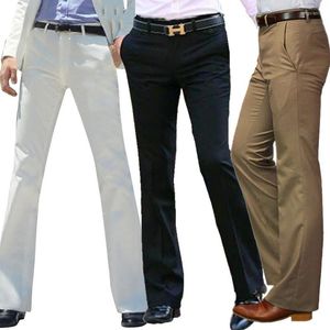 Ternos masculinos calças masculinas Bell Bottom Pant Dance Suit branco para homens tamanho 28-37