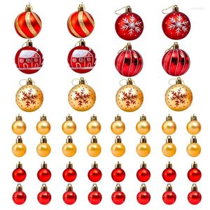 Decoração de festa 1Box 44pcs Christmas Ball Tree Ornament Home Holding Pingnder Ano Presente Navidad 2022