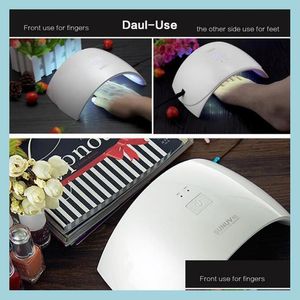 Nail Dryers Uvled Sun9C Sun9S 24W Professional Uv Led Lamp Nail Dryer Polish Hine For Curing Gel Art Tool Drop Delivery Health Beauty Dhqau