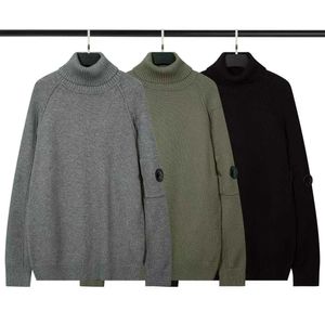 Nuovi maglioni da uomo classico pullover britannico con micro lenti a vento Maglione lavorato a maglia con occhiali a collo alto con fondo semplice