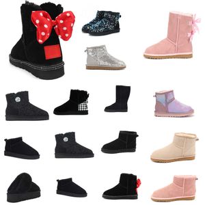 2022 Designer Botas de neve Austrália botas de joelho tornozelo lã quente tornozelo bota de peles macio joelho meio inverno outono de neve de neve para homens mulheres crianças 21-46 no422