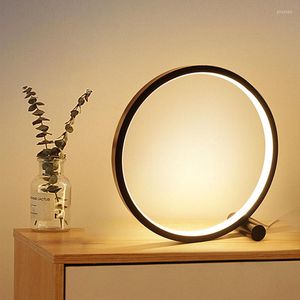 Table Lamps C2 LED Lamp Bedroom Circular Acrylic Desk Living Room Kid Adults Bedside Round Black White Dimmable Night Light