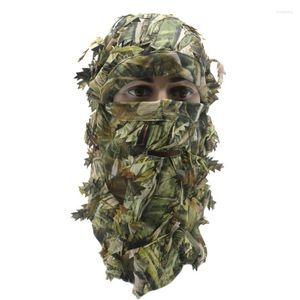 Bandane Outdoor 3D Huning Camouflage Face Mask Leaf Stereo Hunting Hat Camo Full Woodland