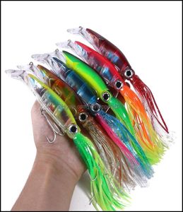 Baits Lures Fishing Sports Outdoors 6Pcs Hard Lure Fish Bait 40G 6 Color Squid High Carbon Steel Hook Octopus Crank For Artificial2189604