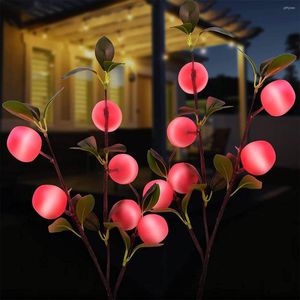 2st Solar Led Apple Tree Light Outdoor Garden Decoration Lawn Pathway Lights Landscape Lamp för Yard Party Christmas Wedding