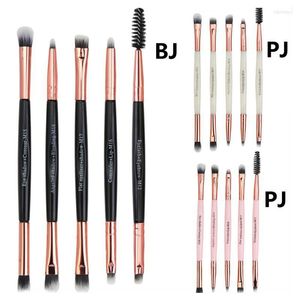 Pincéis de maquiagem maange 5pcs de ponta dupla pincel de face de face de face portátil pó e sombras de beleza Cosmetics