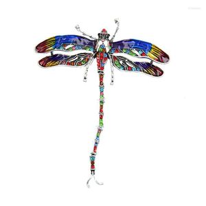 Spille Cindy Xiang Dragonfly colorato smalto per pin da donna Pin 2 colori disponibili Gioielli Insetto Accessori Rhinestone