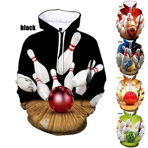 Męskie bluzy moda mężczyźni kobiety The Bowling Ball 3D drukowane swobodne topy pullover rozmiar xs-5xl