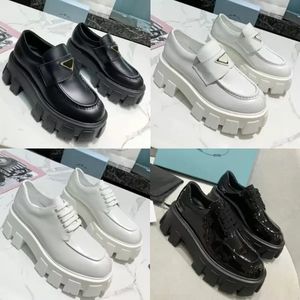 Scarpe firmate Mocassini con plateau Sneakers Sneaker in pelle robusta Scarpe in morbida pelle bovina Gomma Nero lucido Testa tonda Donna Fondo spesso 2022 Uomo Donna Taglia 35-46 Con scatola