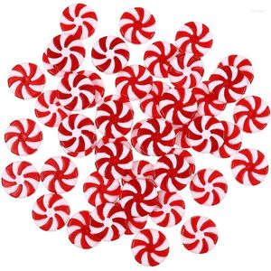 Christmas Decorations 50Pcs Candy Cane Tree Hanging Peppermint Ornaments For Holiday Decoration Party Favors 25mm