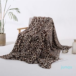 Cobertores estampa de leopardo macio macho colaboração na cama Clanta de arremesso quente para sofá Sofá decorativo Machine lavável 085