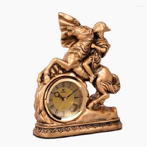 Table Clocks Clock And Craft Imitation Copper Mute Creativity Living Room Desk Art Christmas Decorations For Home
