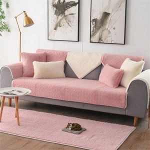 Chair Covers Modern Chic Style Solid Plush Thickened Sofa Cover For Leather Home Decoration Soft Velvet Towel