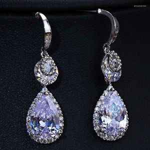 Boucles d'oreilles en peluche 2022 Engagement de larme de luxe Zircone pour femmes en cristal bijoux de bijourie couple cadeau cadeau