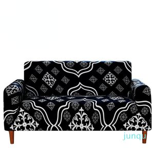 Stol täcker modulär soffa täcke handdukslipbeständig för vardagsrum helt inslagna anti-dammblommiga tryckta soffan 066