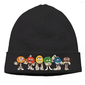 Baskenmütze M Bonbon Cartoon Bunte Outdoor Beanie Hats Charaktere Stricken Motorhaube Special Skullies Caps Ohrschützer
