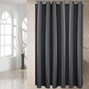 Shower Curtains Dark Grey Curtain Solid Color Waterproof Bath Bathroom For Bathtub Bathing Cover Extra Large Wide 12pcs Hooks