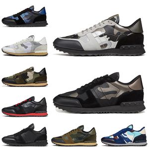 Platform Sneakers Women Mens Rickrunner Camo Designer Shoes 2023 Fashion Top Leather Camouflage rubber outsole military green black red white grey trainers sports