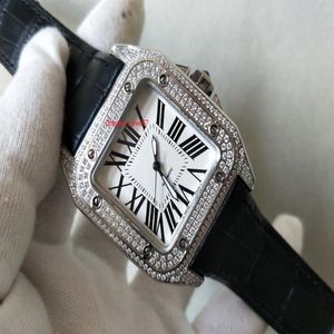 Relojes de pulsera de alta calidad más vendidos 42 mm SAN100 Full Diamond Bisel Asia Movimiento Automático Reloj para hombre Watches243c