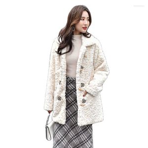 Frauen Pelz Herbst Winter Mode Nachahmung Mantel Frauen Mittellange All-In-One Nerz Pinsel Blume Plüsch Jacke Wolle high-End