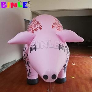 Balão de porco inflável gigante de PVC com impressão colorida mascote ao ar livre decoração de animais para eventos de desfile